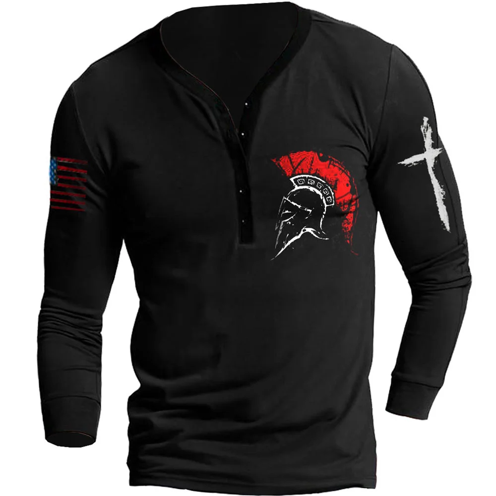 Men's outdoor quick-drying spartan print top / [viawink] /