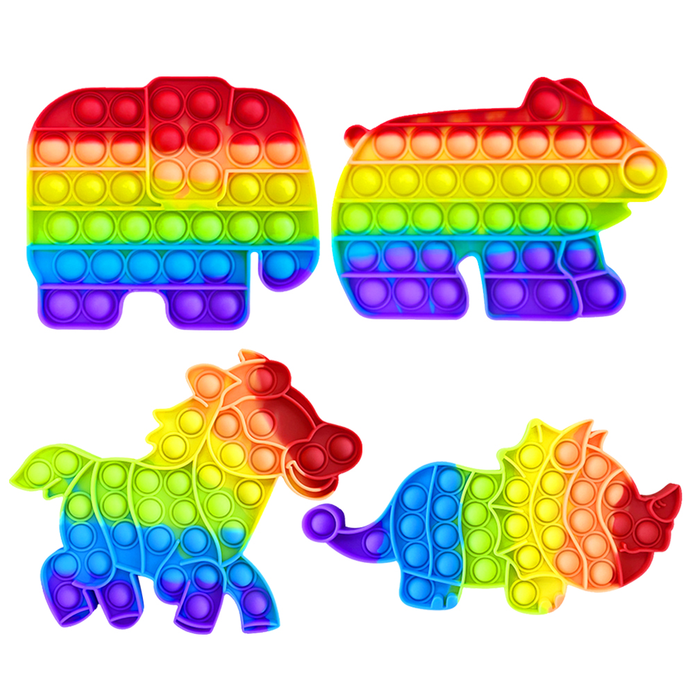 

Rainbow Push Bubble Sensory Fidget Autism Anti Stress Cartoons Silicone Toy, Horse, 501 Original