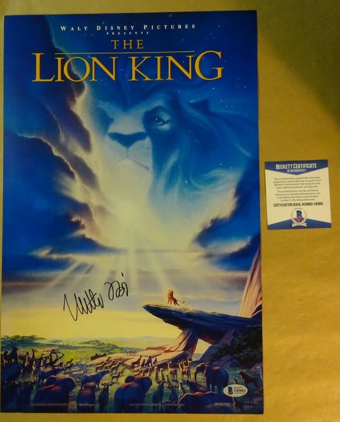 Signed MATTHEW BRODERICK WHOOPI GOLDBERG The Lion King 11x17 Photo Poster painting BECKETT COA