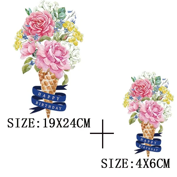 Beautiful Flowers Thermal Sticker On T-shirt DIY Washable Iron On Transfer For Clothing Funny Design Patches On Clothes Applique