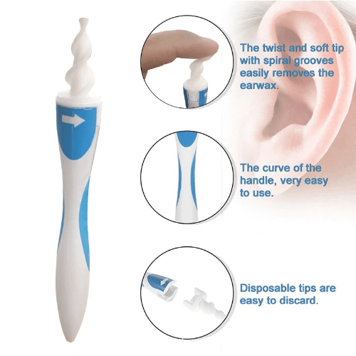 Pornhint 16 Tips Rotating Smart Ear Cleaner Earpick Easy Earwax Removal Soft Spiral Clean