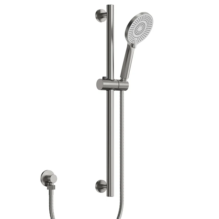 EVERSTEIN Round Handheld Showerhead with Slide Bar Brushed Nickel