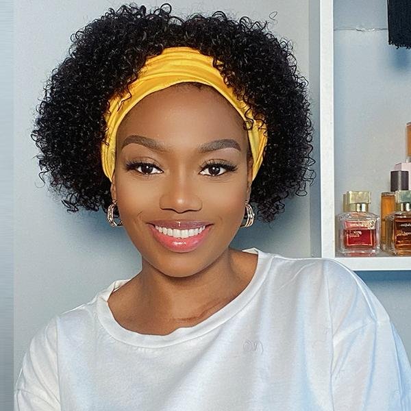 Zaesvini Hair®|Short Curly Headband Wig Glueless Wigs Zaesvini