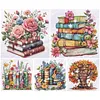 Flowers Books Partial 11CT DIY Beaded Cross Stitch Kits for Beginners Adults Home Wall Decor Cross Stitch Art and Crafts Kits 36x36cm tapestrymarket