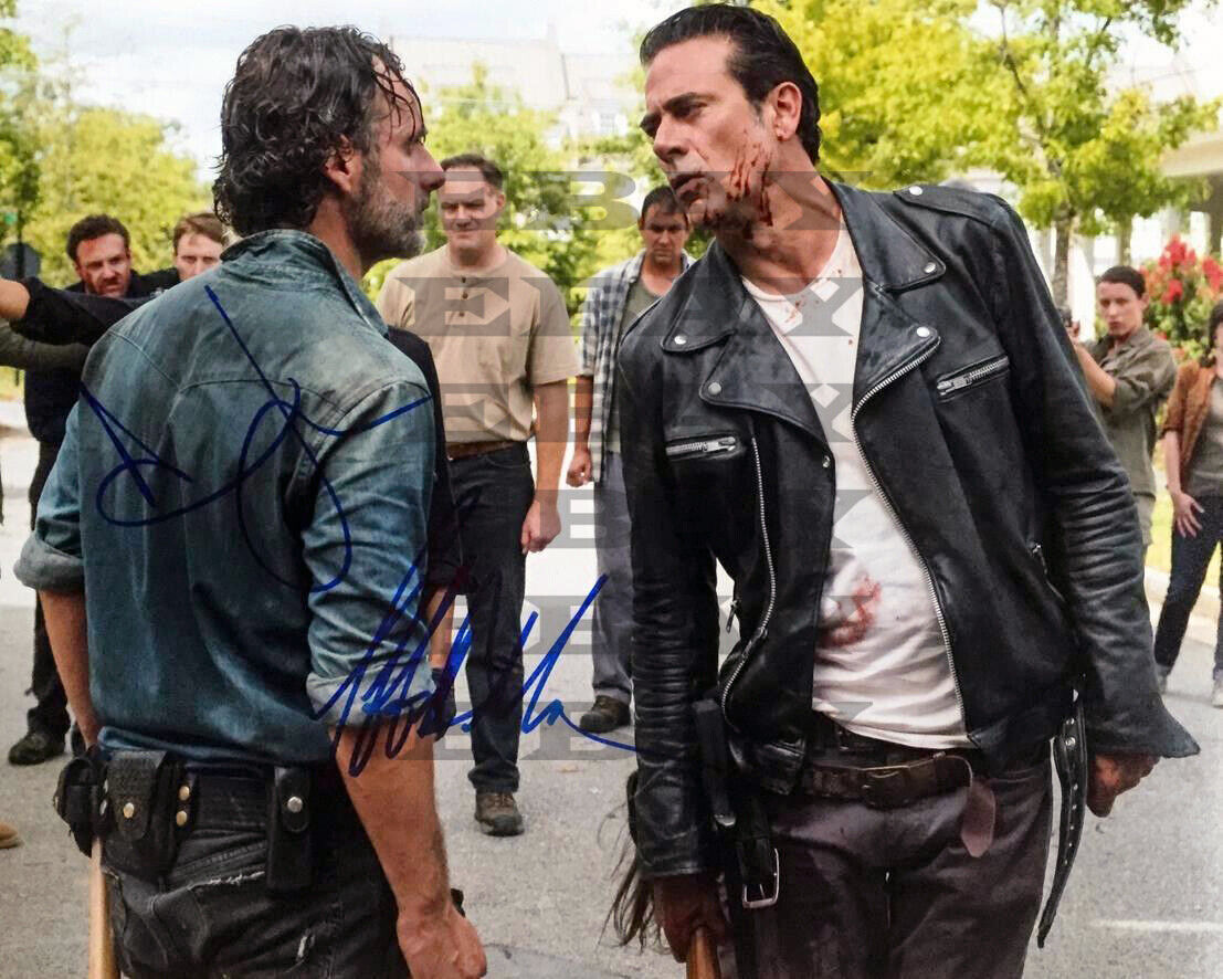 Andrew Lincoln Jeffrey Dean Morgan Walking DeadAutographed Signed 8x10 Photo Poster painting Rep