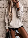 Solid Long Sleeve Warm Hoodies&Sweatshirts Tops