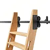 20FT Sliding Library Ladder Hardware Kit Floor Roller with Brake Telescopic Top Hook Sliding Track Kit with Complete Hardware Set (No Ladder) Indoor Moving Track for Home Office Loft