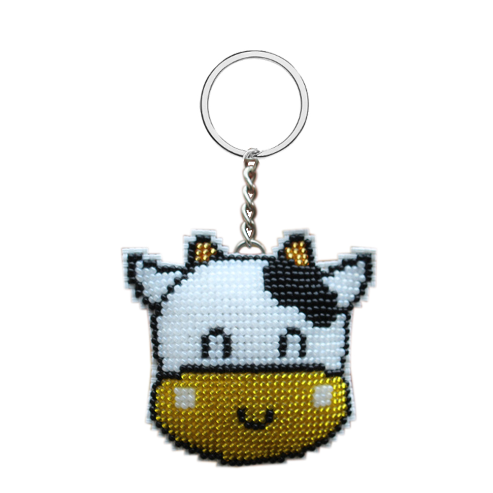 

Cow - Bead Embroidery Cross Stitch - Keychain, 501 Original