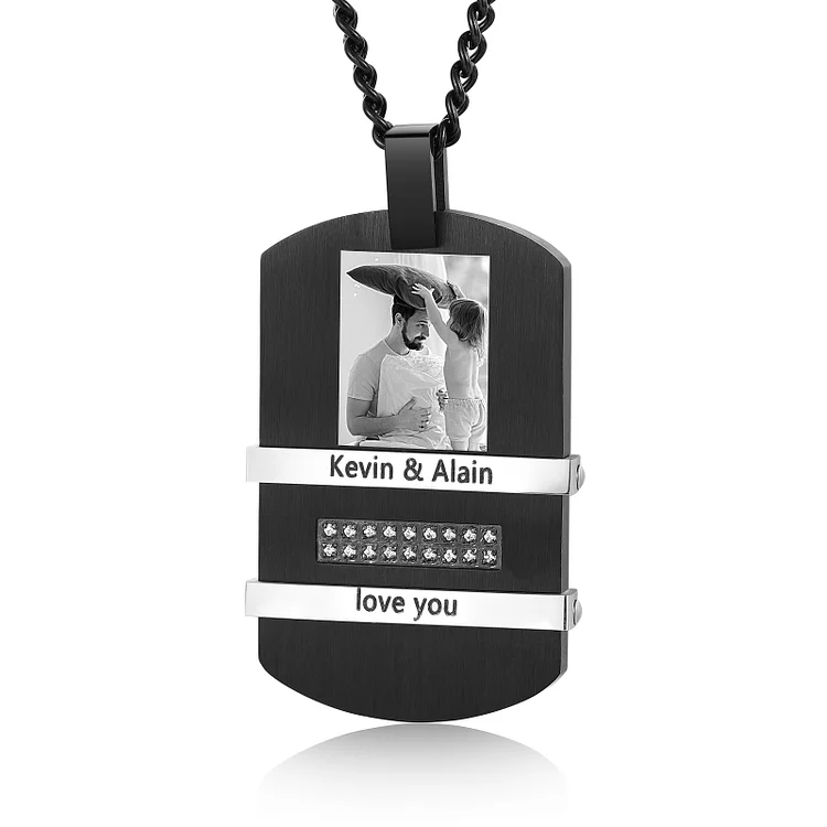 Personalized Photo Necklace with Calendar Dog Tag Necklace