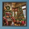 (50*50cm)Christmas House - Full Round Drill Diamond Painting
