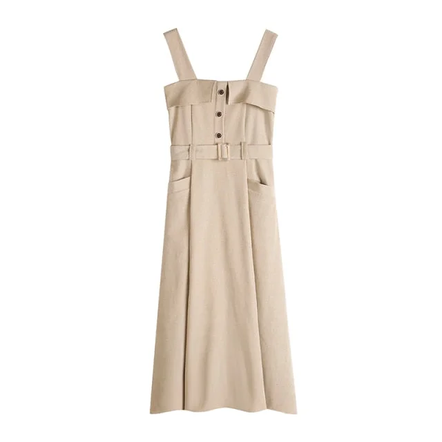 Dark Academia Japanese Preppy Style Solid Loose Sleeveless Dress SP18011