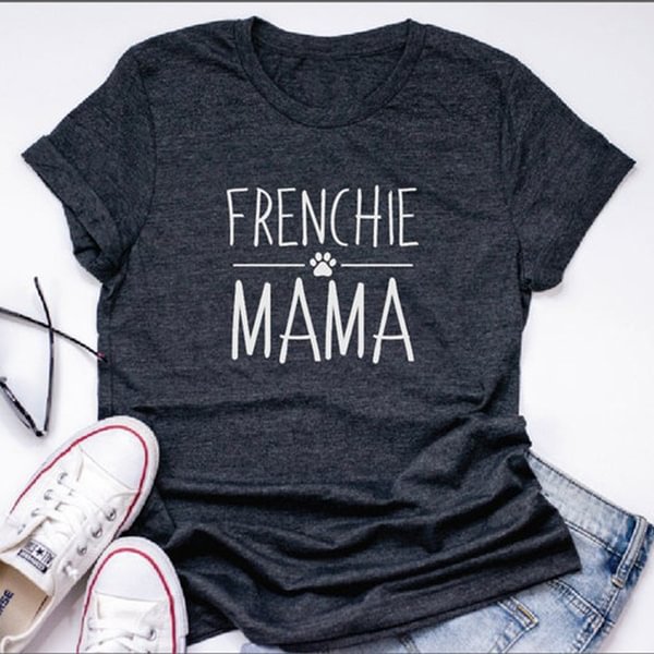 Women Clothes Casual Cute French Bulldog Graphic tee Tops Unisex Cotton T Shirt Dog Mom Shirt chemise Femme France Shirt - Shop Trendy Women's Clothing | LoverChic