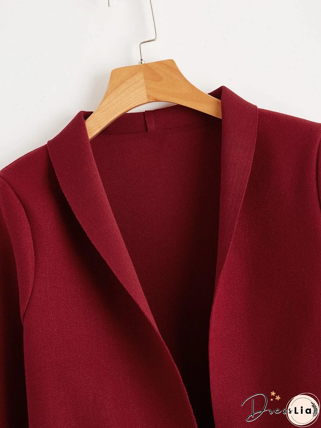 Solid Shawl Collar Dual Pocket Coat for Women