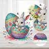 (US Only)2D Flat Easter Egg Bunny DIY Double-Sided Diamond Painting Desktop Decorations