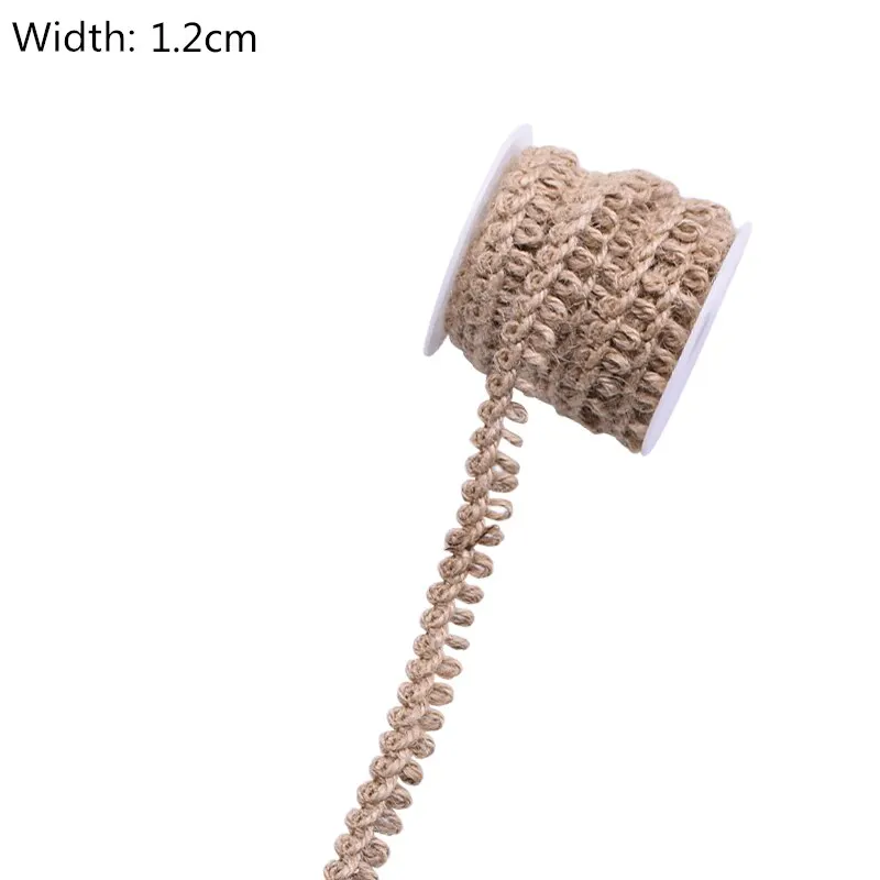 5Meter Natural Vintage Burlap Jute Ribbons Christmas Party Handwork Gift Wrapping DIY White Jute Ribbon Home Wedding Decoration