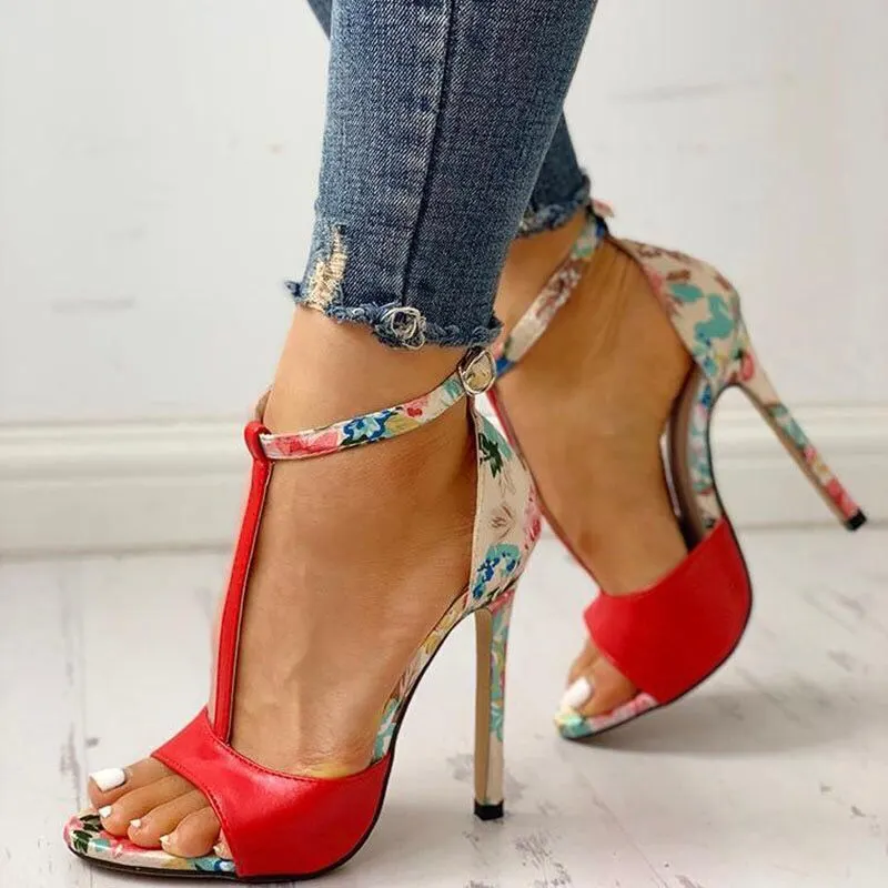 Yyvonne Yard Size Women's Shoes Fine Heel Ultra-High Heel Buckle Fish Mouth Sandals Women Summer