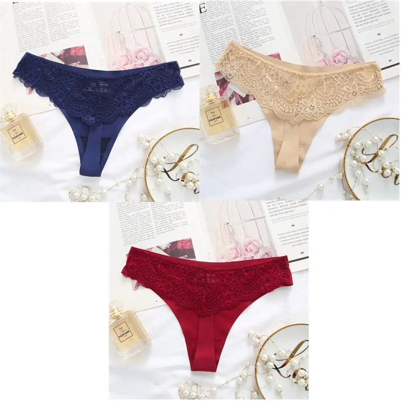 Billionm Ice Silk Thong Women G String Lace Sexy Panties Low Waist Thongs Summer Cool Underwear Transparent Underpants 20