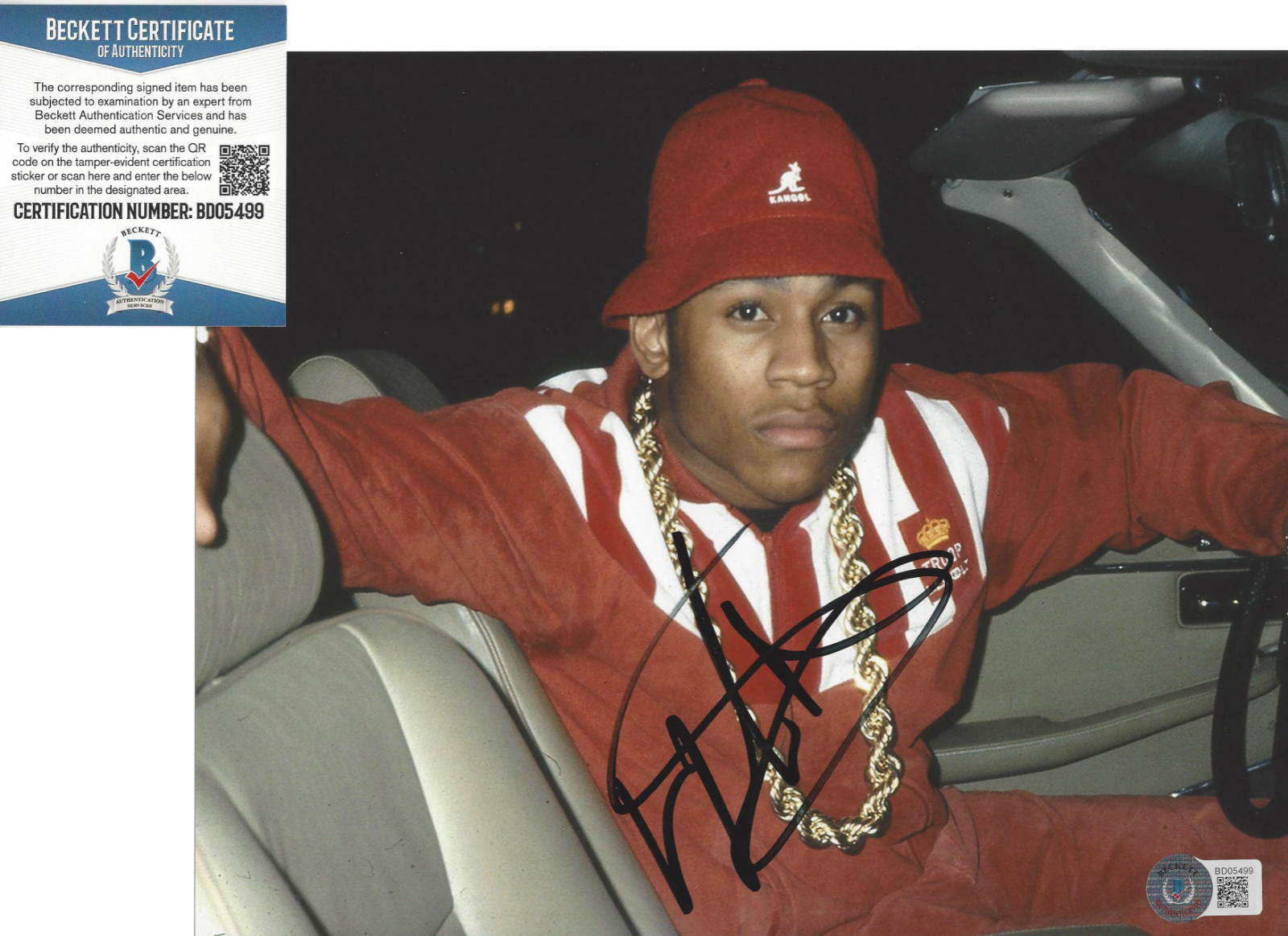 LL COOL J SIGNED 8x10 Photo Poster painting B HIP HOP ICON ROCK THE BELLS RAP BECKETT COA BAS