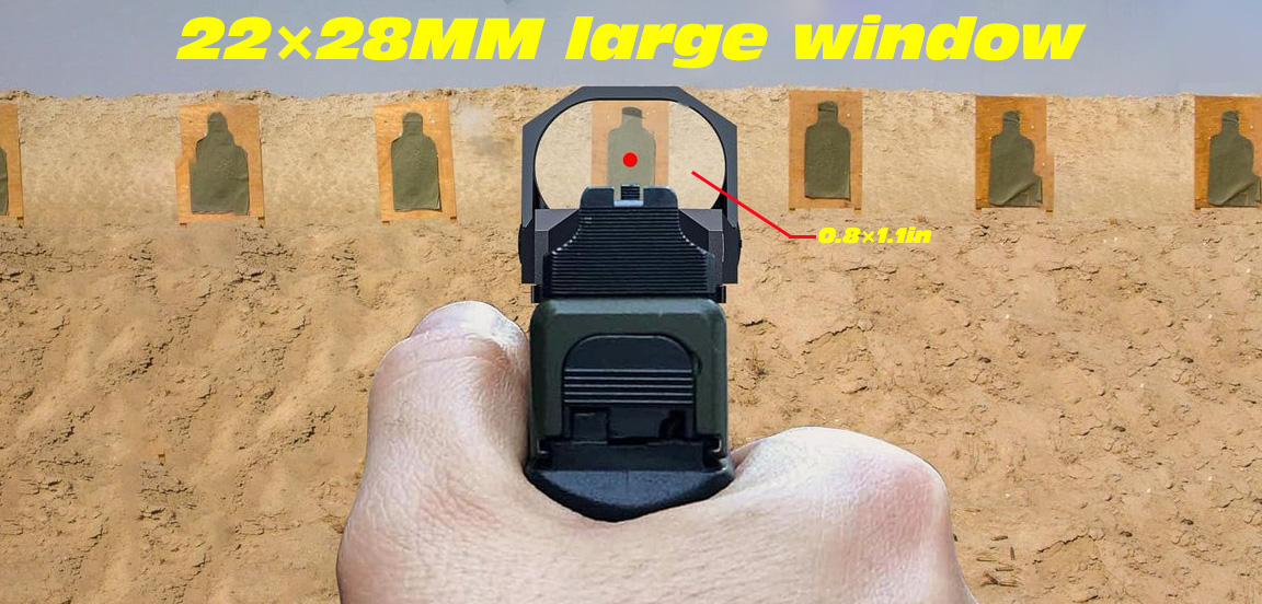 CVLIFE WolfCovert M04 red dot sight has a large window.reflex sight 22 r6 ar15 9mm cover lens mount battery starfield zeroing definition 6
