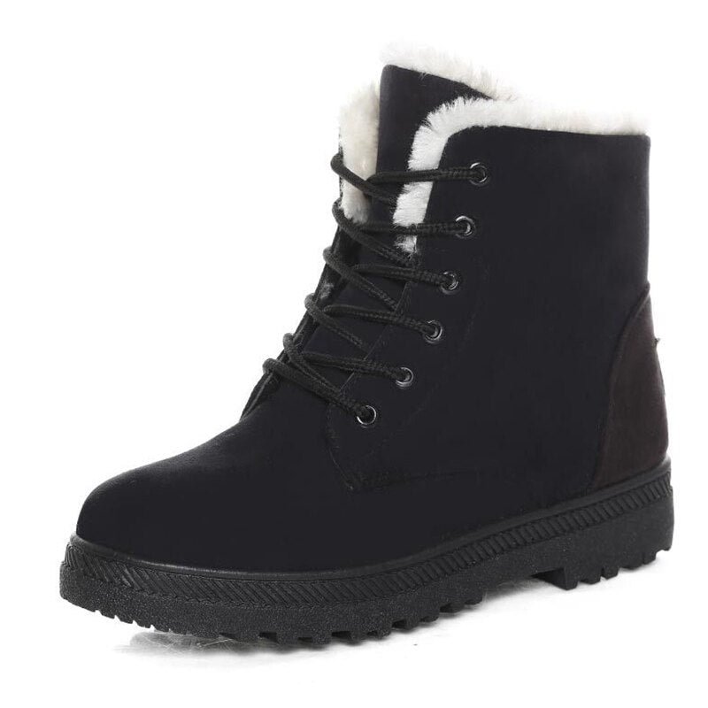 Womens Boot Winter Ankle Boot For Women Winter Shoes With Fur Female Snow Boots Botas Mujer Warm Plush Shoes Woman Plus Size 44