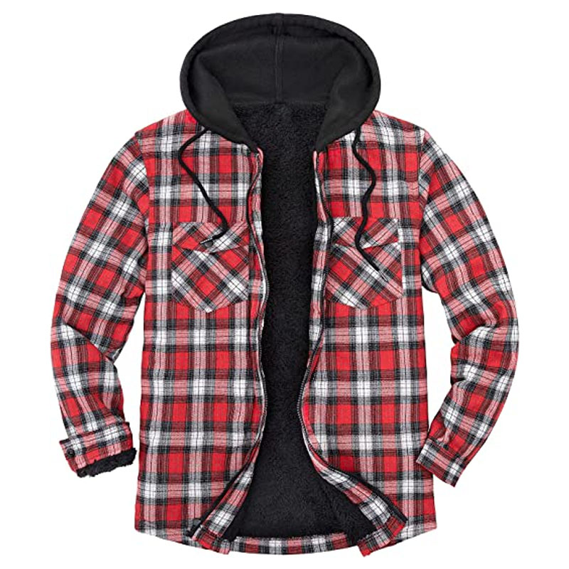 Mens Winter Plaid Flannel Jacket