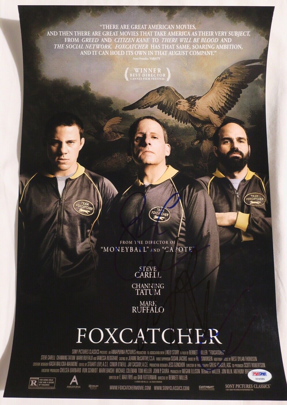 Carell/Tatum/Ruffalo Signed Foxcatcher Autographed 12x18 Photo Poster painting PSA/DNA #Z04584