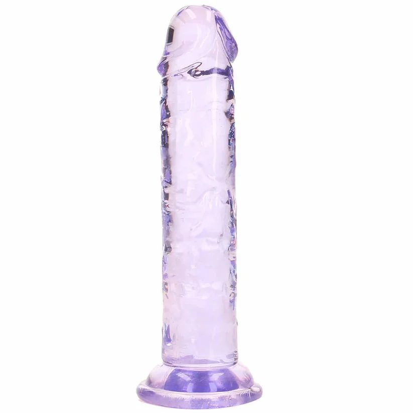 Crystal Clear Jelly 6 Inch Dildo in Purple