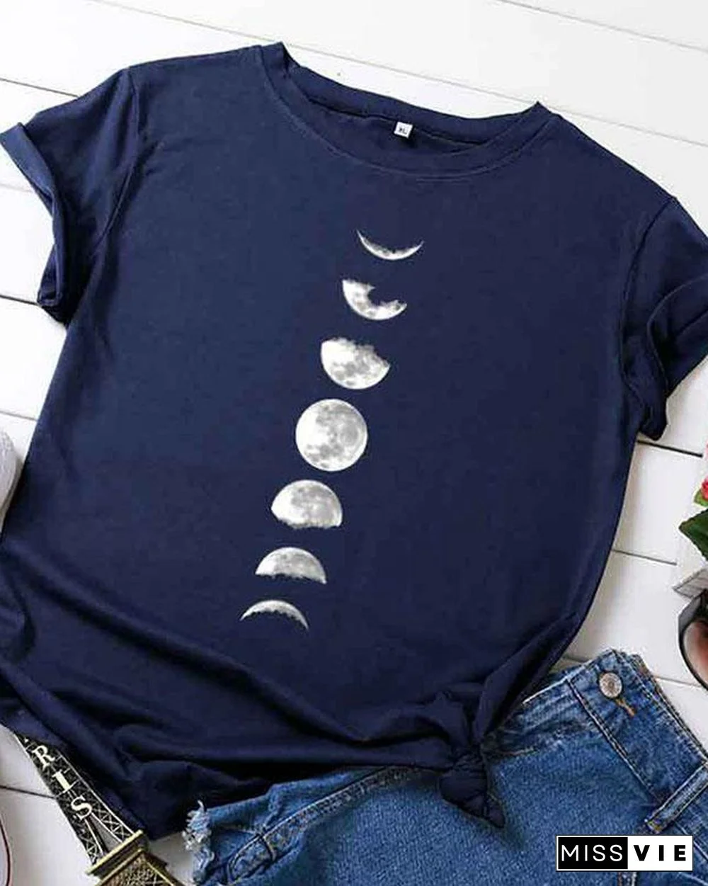 Women Print Daily Short Sleeves T-Shirts