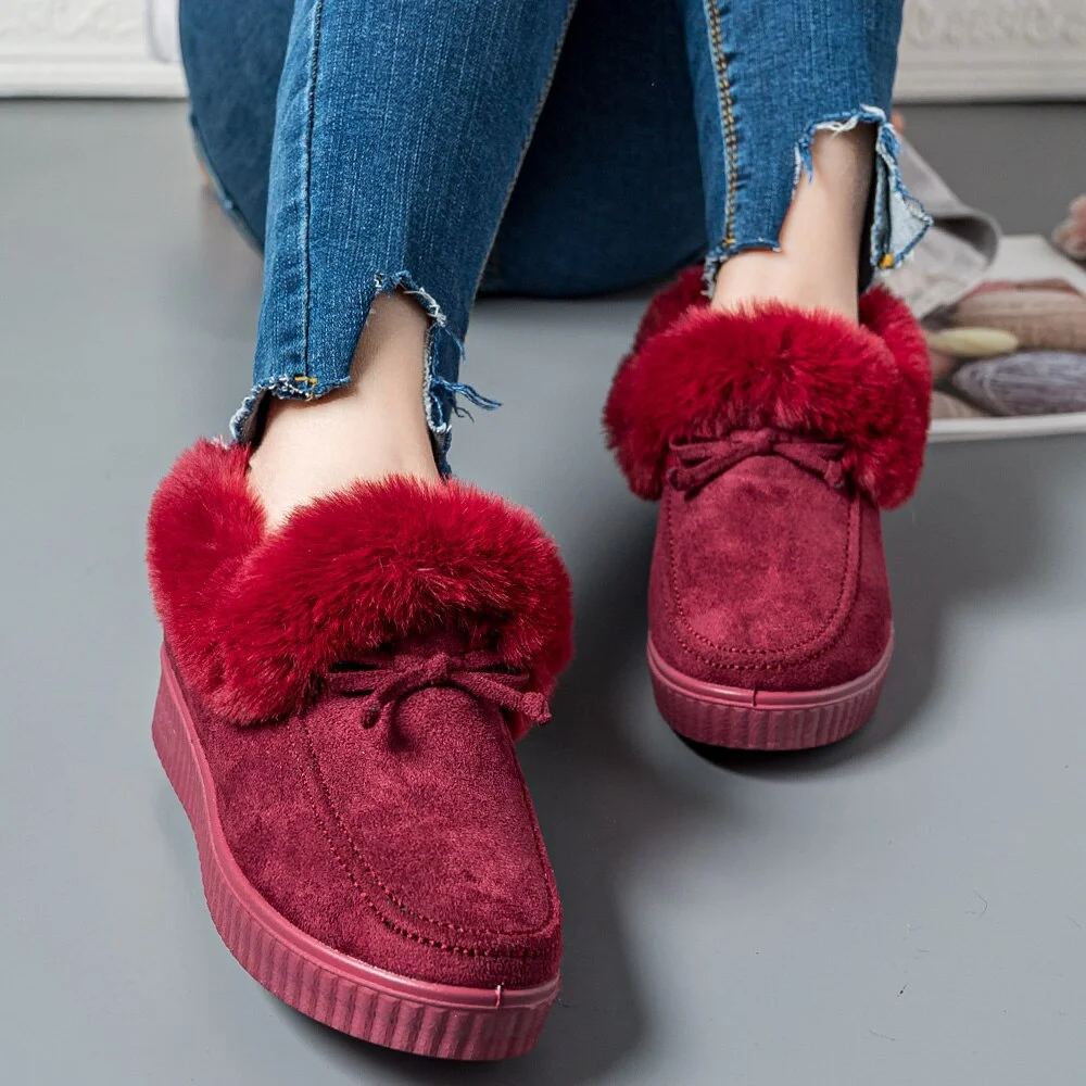 2021 Winter Women boots Fashion Snow Boots Women Casual  Ankle Boot Warm Platform Cotton Shoes Slip on Ladies Flat Short Boots