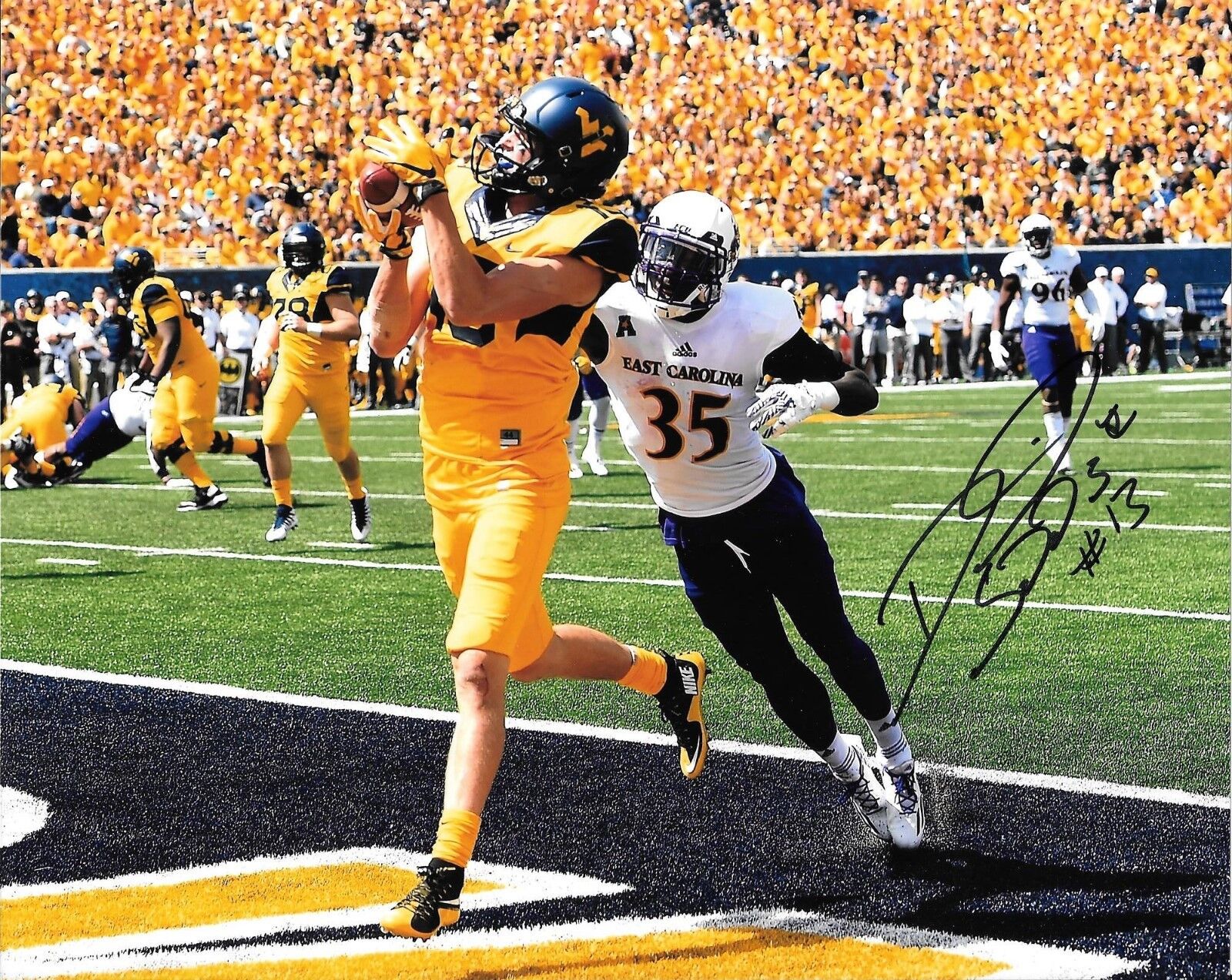 DAVID SILLS HAND SIGNED WEST VIRGINIA MOUNTAINEERS 8X10 Photo Poster painting W/COA WVU