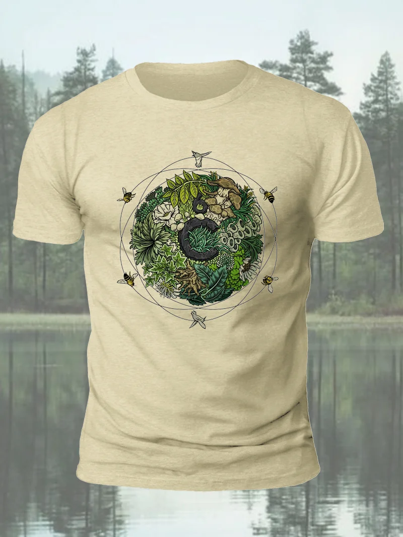 Creative Insect Print Men's Short Sleeve T-Shirt in  mildstyles