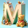 （Multi-Style)Winnie the Pooh's 26 Alphabet-Full Round Diamond Painting 30*30CM