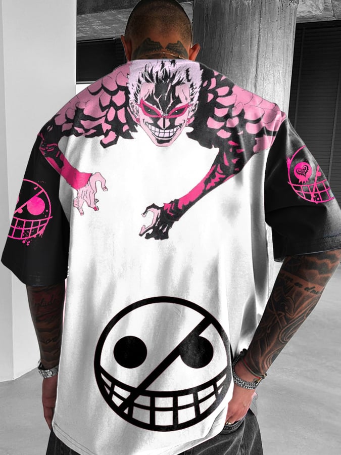 Men's Fashion Anime Print Short Sleeve T-Shirt