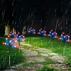8Pcs American Flag Solar Stake Lights Weatherproof Garden Decorative Pole Flag Light Impact  Welcome Powered Outdoor Gardening Light for Outdoor Gardening Patio Yard