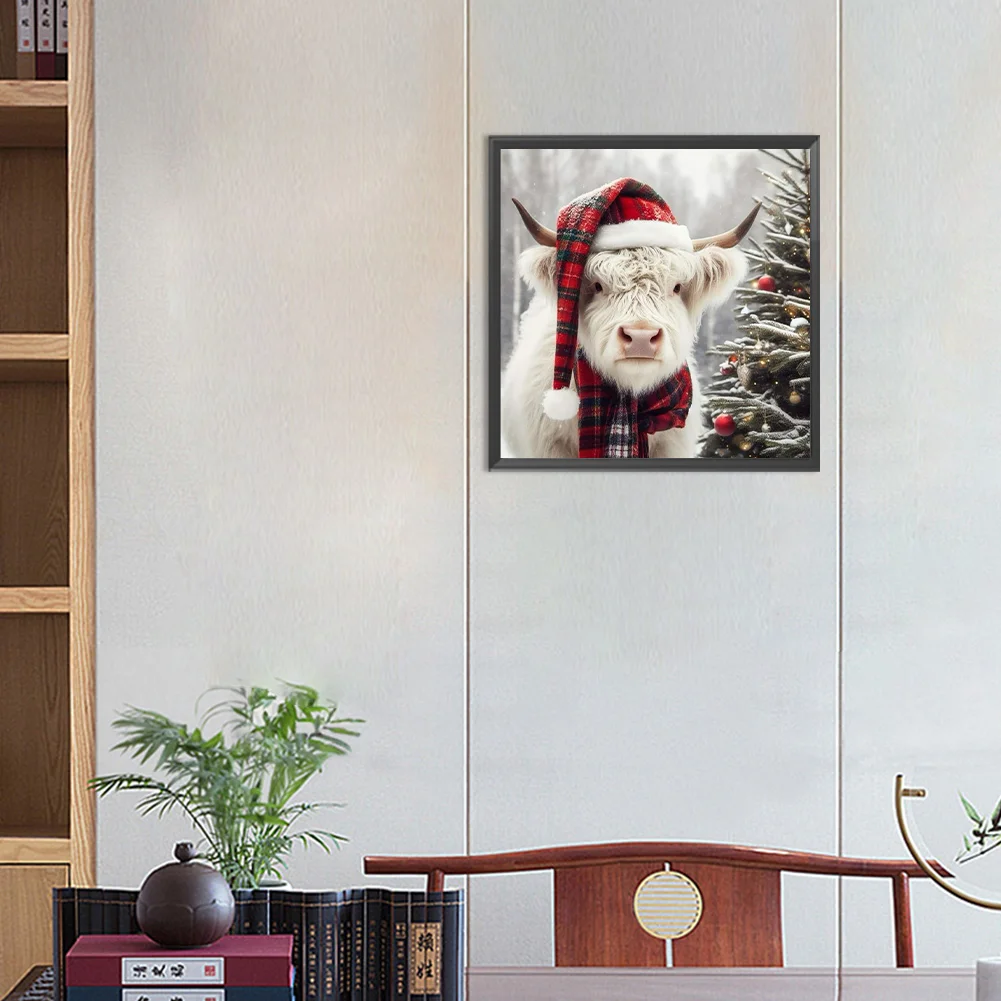 Diamond Painting - Full Round Drill - Christmas Yak(Canvas|30*30cm)