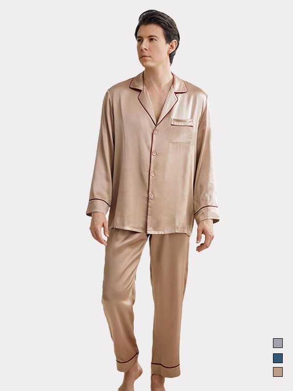 Casual Mulberry Silk Pajamas For Men