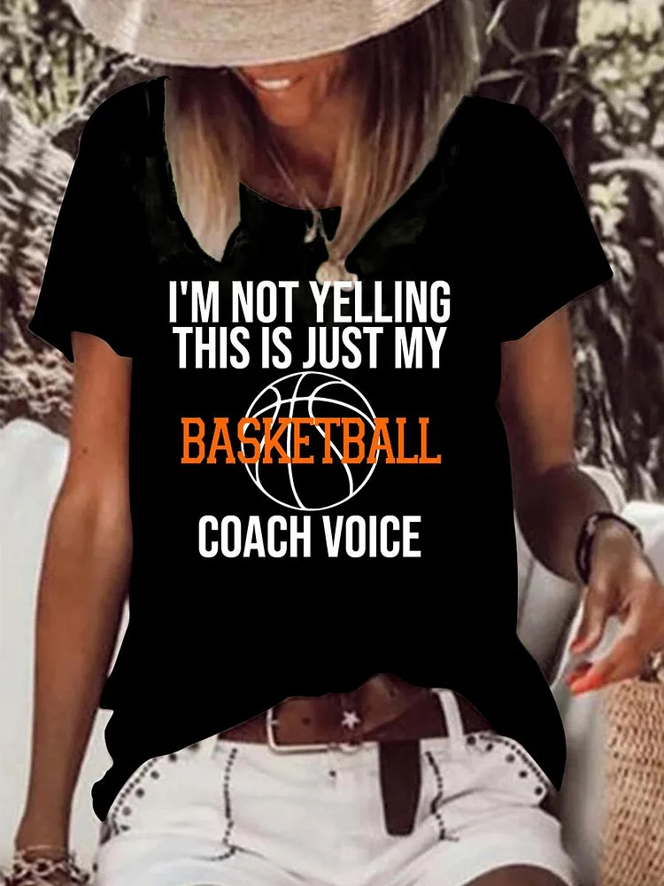 I'm Not Yelling This Is Just My Baseball Coach Voice Raw Hem Tee-Annaletters