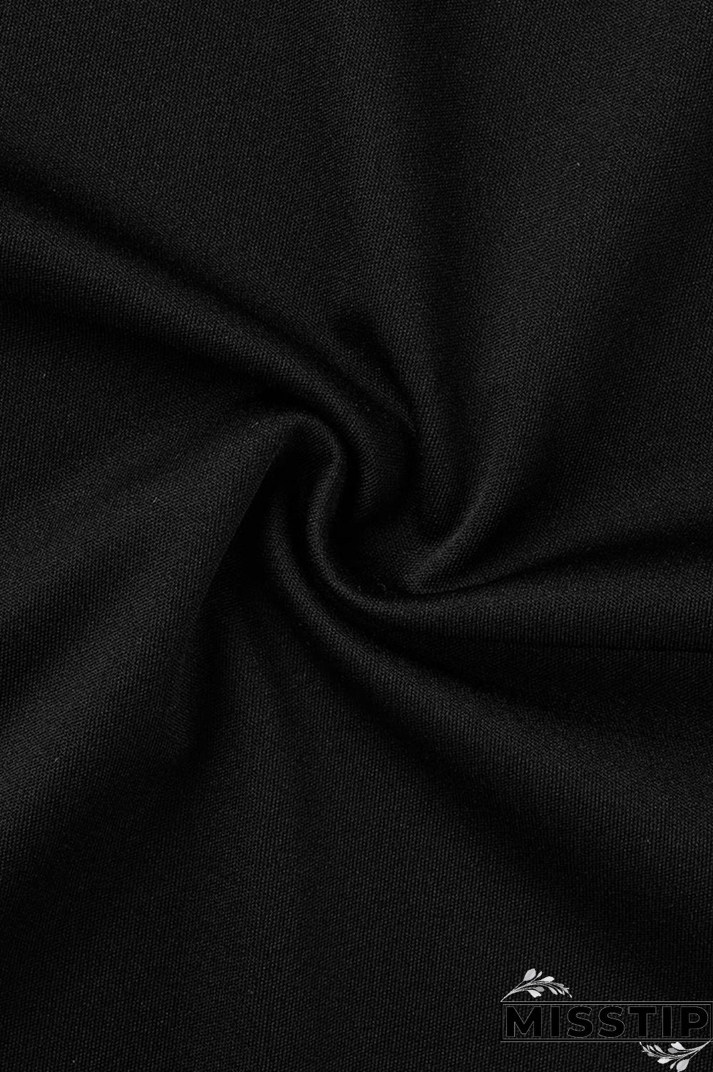 Black Fashion Casual Solid Patchwork O Neck Long Sleeve Dresses