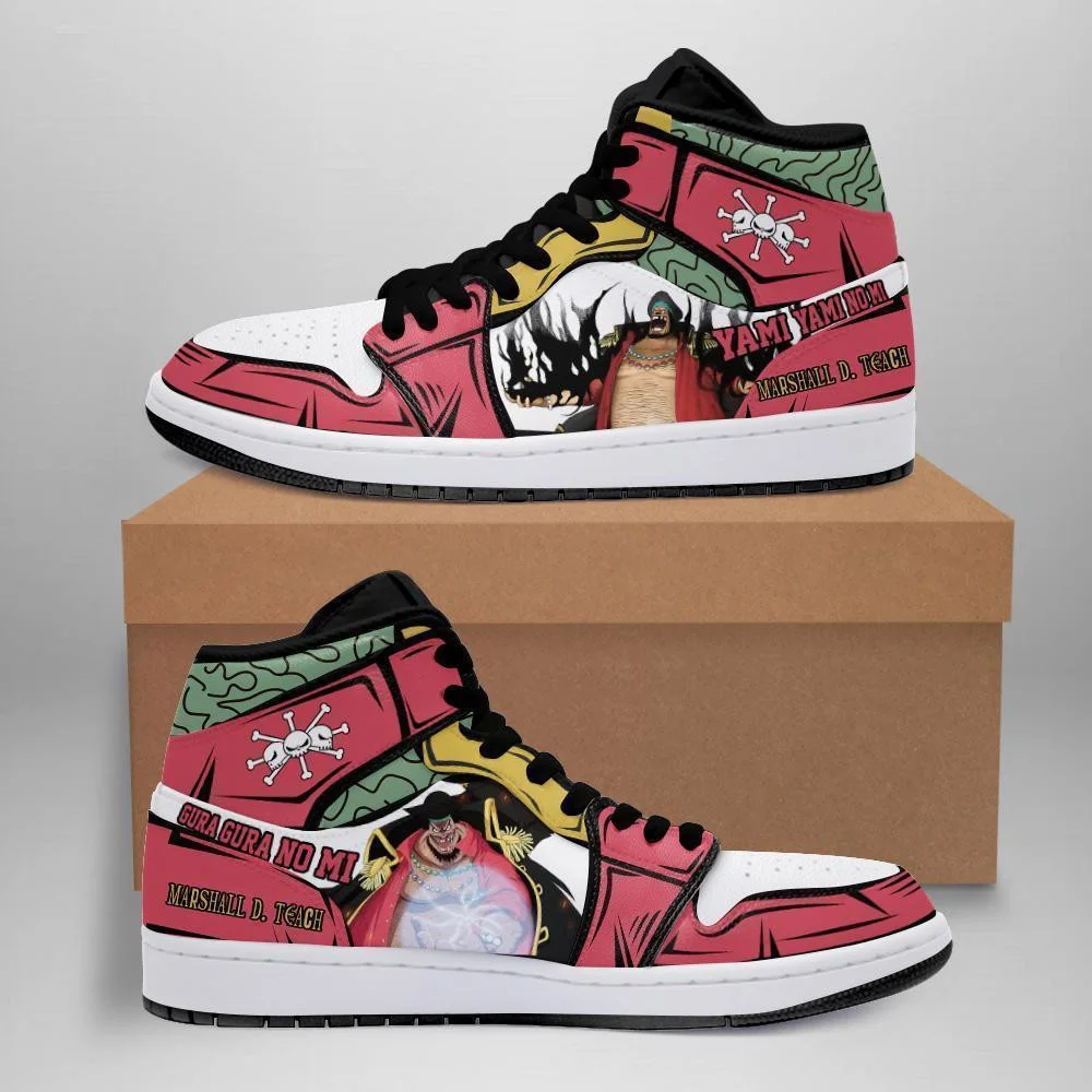Blackbeard Sneakers Yami Yami No mi Custom Anime One Piece Shoes