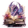 Dragons And Books-14CT Stamped Cross Stitch 50*50cm