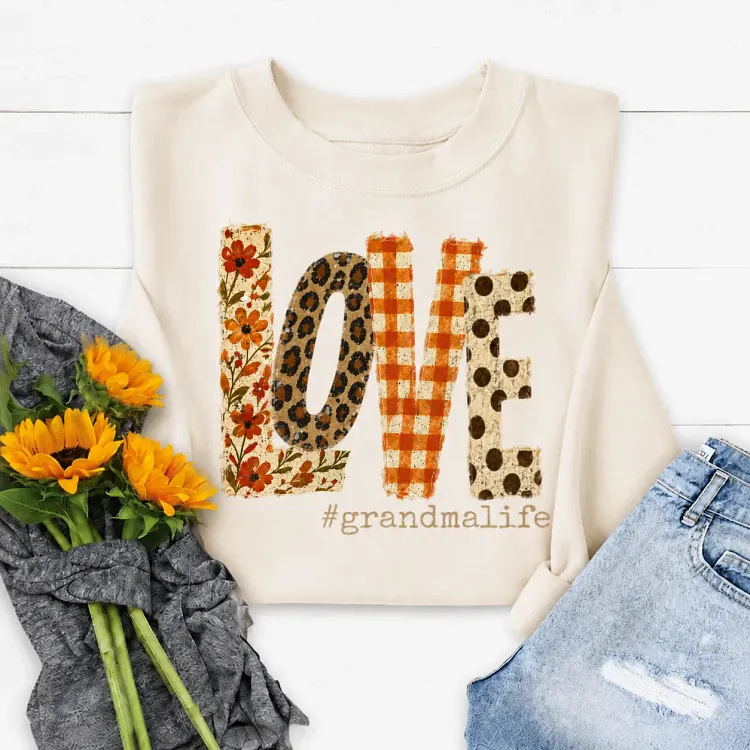 Personalized LOVE Grandma Sweatshirt with Grandkids Names