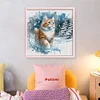 Cat Walking In Snow-14CT Stamped Cross Stitch 50*50cm/19.69*19.69in tapestrymarket