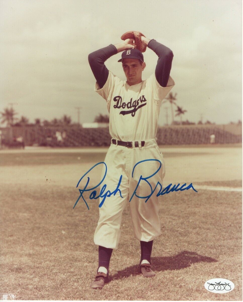 Ralph Branca Signed Autographed 8X10 Photo Poster painting Vintage Brooklyn Dodgers JSA