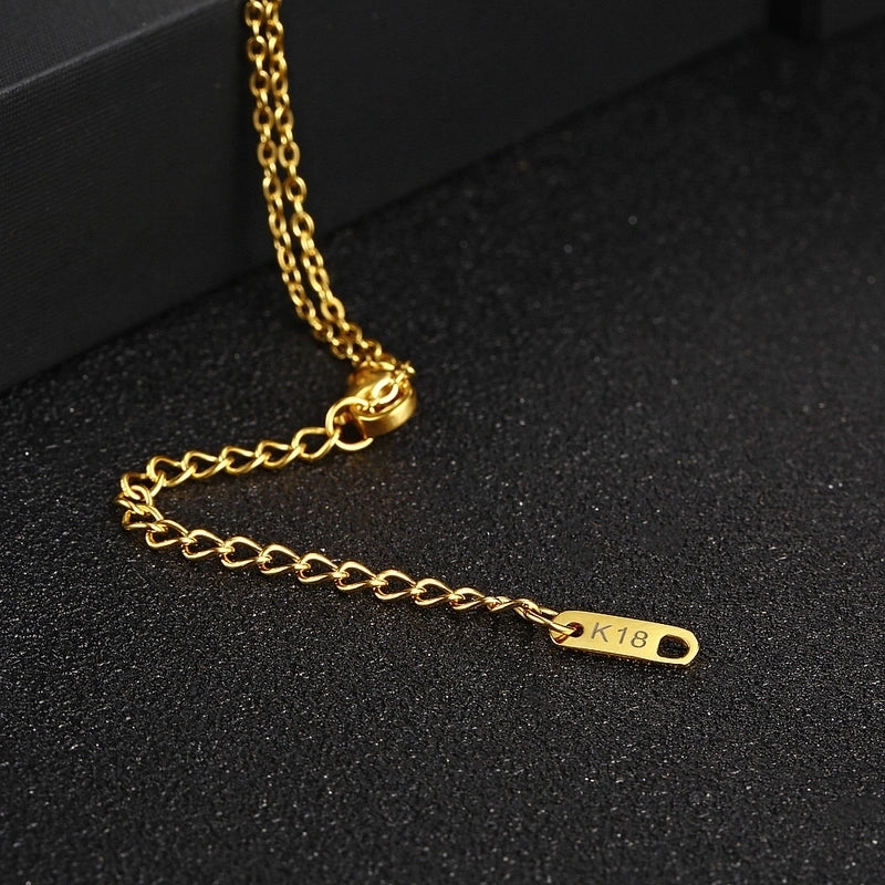 304 Stainless Steel 18K Gold Plated Minimalist Plating Solid Color Pendant Necklace