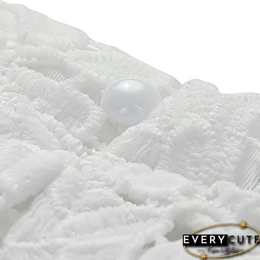 White Lace High Low Long Sleeve Tops