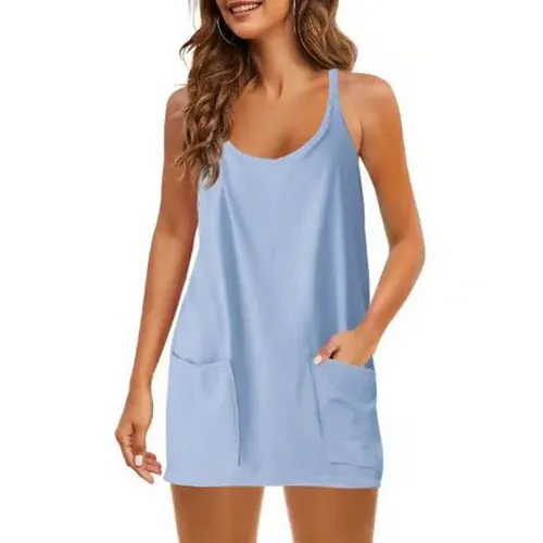 Women's Sleeveless Summer Dress with Shorts
