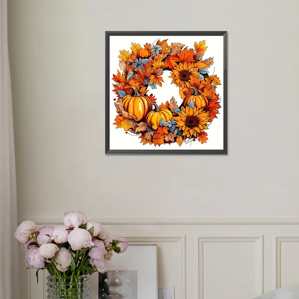 Diamond Painting - Full Square Drill - Autumn Wreath(Canvas|35*35cm)