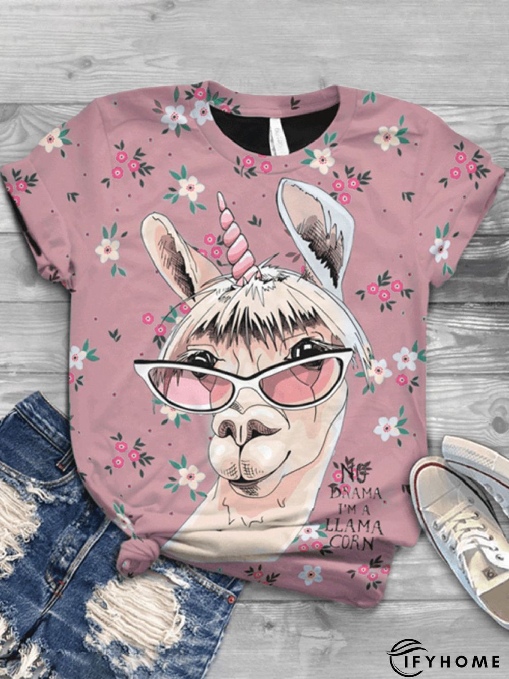 Blue Short Sleeve Summer Batik Graphic T-Shirts for Women | IFYHOME