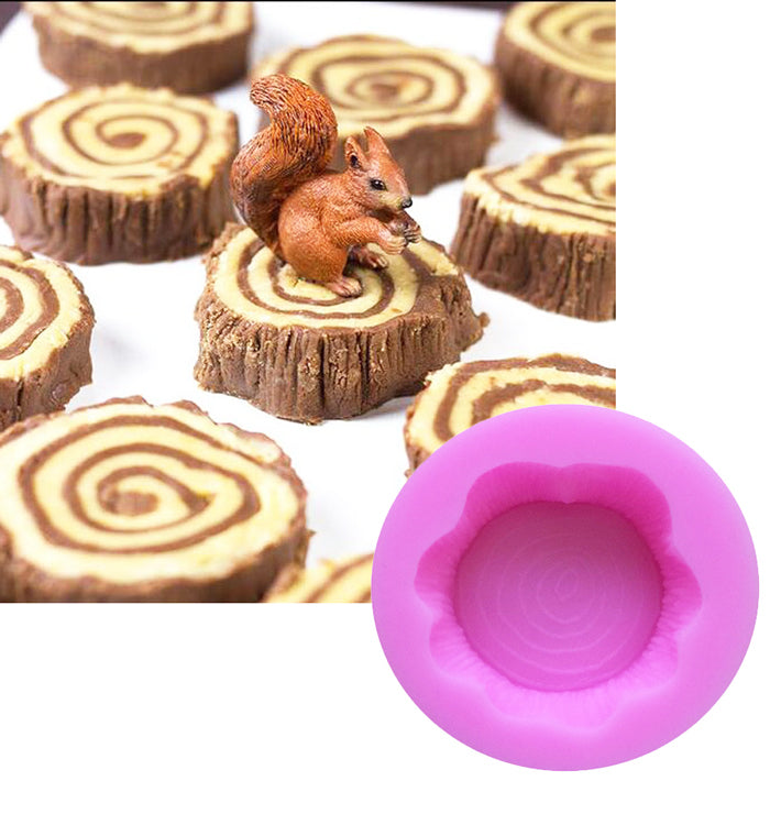 Tree Stump Shape Chocolate Fondant Silicone Cake Mould