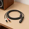3 Pin XLR Female To RCA Female Y Splitter Audio Interconnect Cable Unbalanced Micrphone Cable Adapter Cable for Speaker & Mic